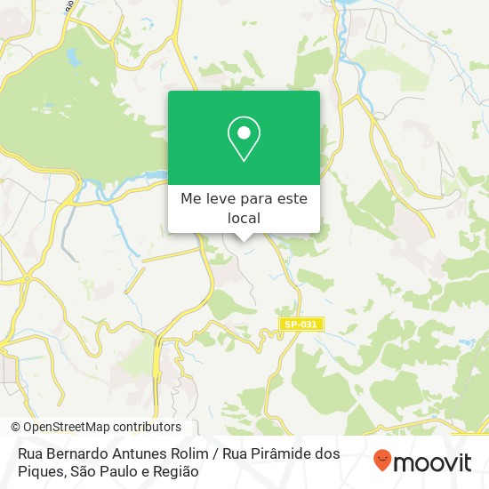 Rua Bernardo Antunes Rolim / Rua Pirâmide dos Piques mapa