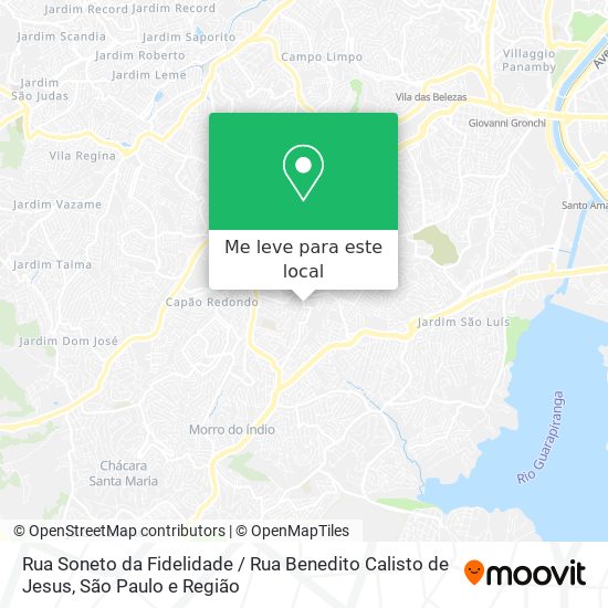 Rua Soneto da Fidelidade / Rua Benedito Calisto de Jesus mapa