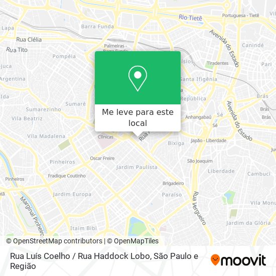 Rua Luís Coelho / Rua Haddock Lobo mapa