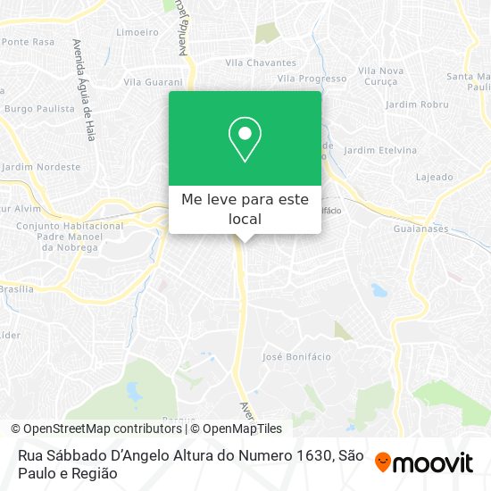 Rua Sábbado D’Angelo Altura do Numero 1630 mapa
