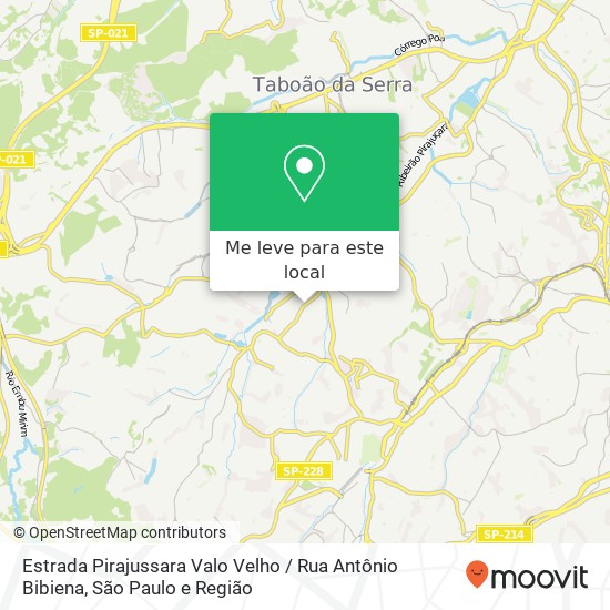 Estrada Pirajussara Valo Velho / Rua Antônio Bibiena mapa