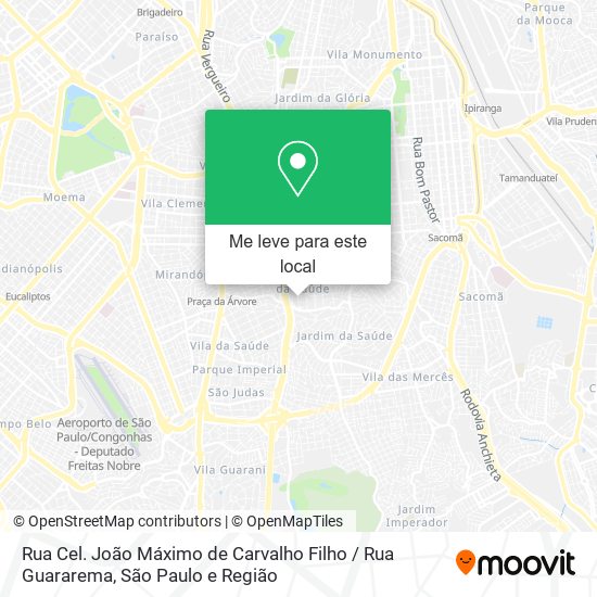 Rua Cel. João Máximo de Carvalho Filho / Rua Guararema mapa