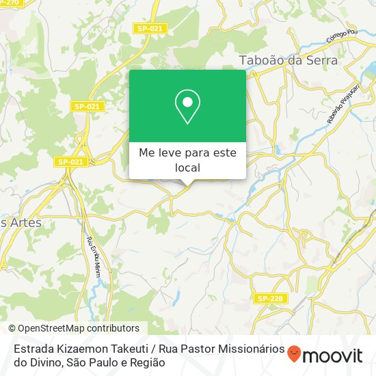 Estrada Kizaemon Takeuti / Rua Pastor Missionários do Divino mapa