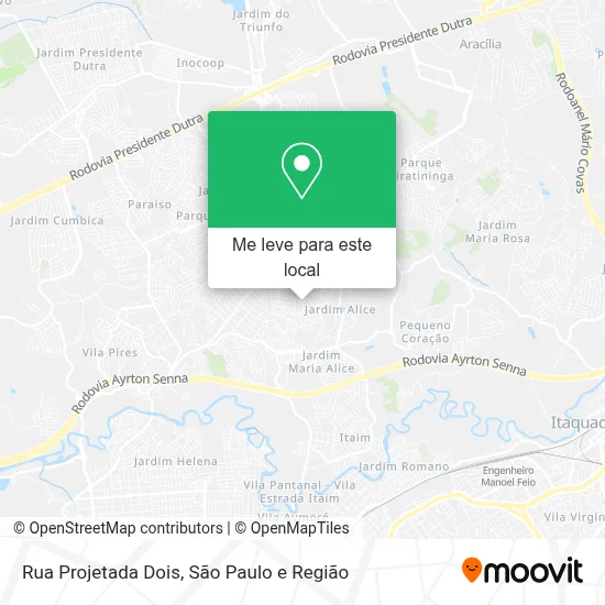 Rua Projetada Dois mapa