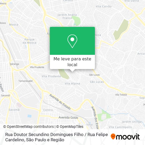Rua Doutor Secundino Domingues Filho / Rua Felipe Cardelino mapa