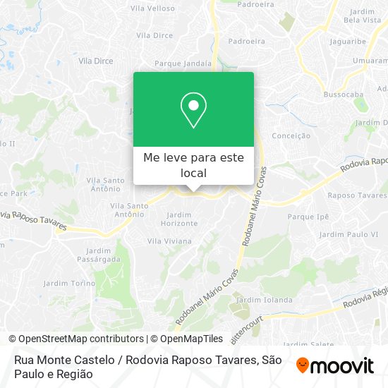 Rua Monte Castelo / Rodovia Raposo Tavares mapa