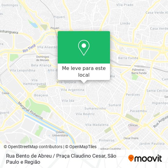 Rua Bento de Abreu / Praça Claudino Cesar mapa