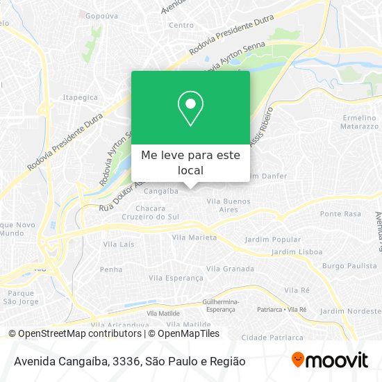 Avenida Cangaíba, 3336 mapa