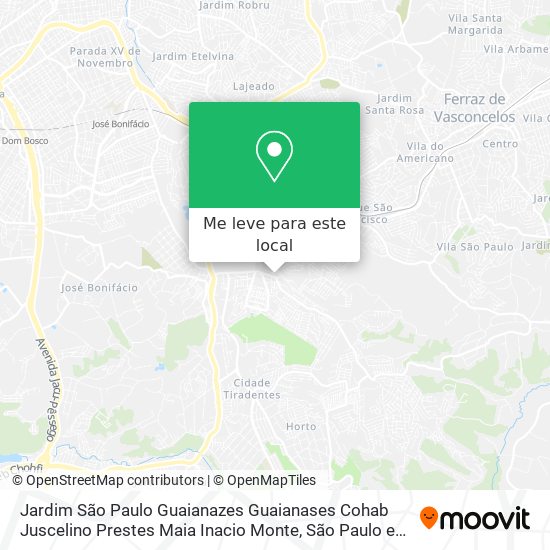 Jardim São Paulo Guaianazes Guaianases Cohab Juscelino Prestes Maia Inacio Monte mapa