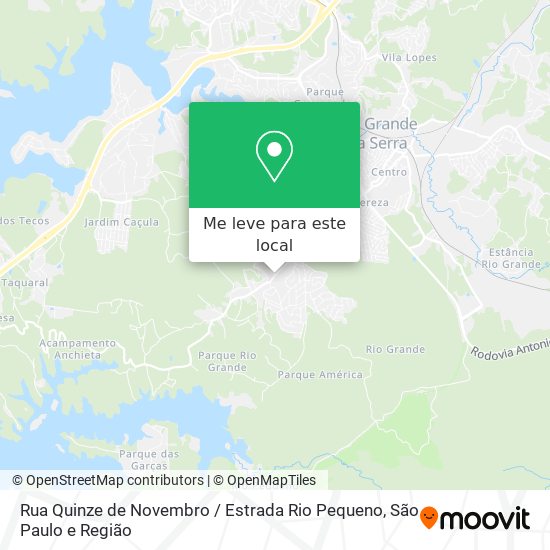 Rua Quinze de Novembro / Estrada Rio Pequeno mapa
