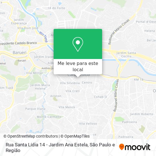 Rua Santa Lídia 14 - Jardim Ana Estela mapa