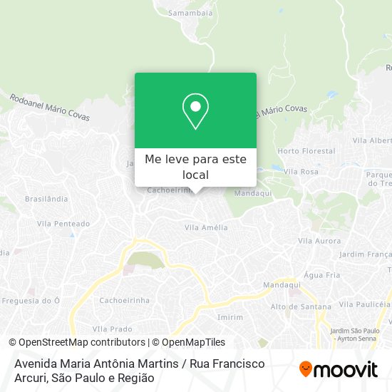 Avenida Maria Antônia Martins / Rua Francisco Arcuri mapa