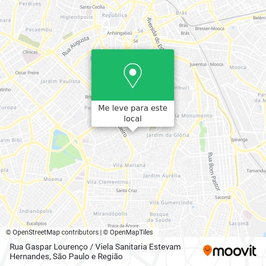 Rua Gaspar Lourenço / Viela Sanitaria Estevam Hernandes mapa