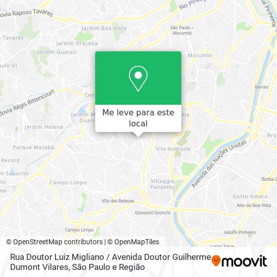 Rua Doutor Luiz Migliano / Avenida Doutor Guilherme Dumont Vilares mapa
