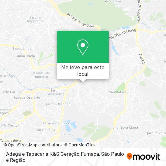 Adega e Tabacaria K&S Geração Fumaça mapa
