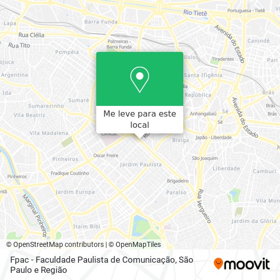 Fpac - Faculdade Paulista de Comunicação mapa
