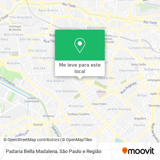 Padaria Bella Madalena mapa
