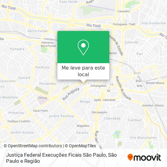 Justiça Federal Execuções Ficais São Paulo mapa