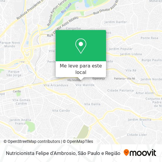Nutricionista Felipe d'Ambrosio mapa