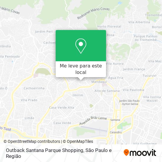 Outback Santana Parque Shopping mapa