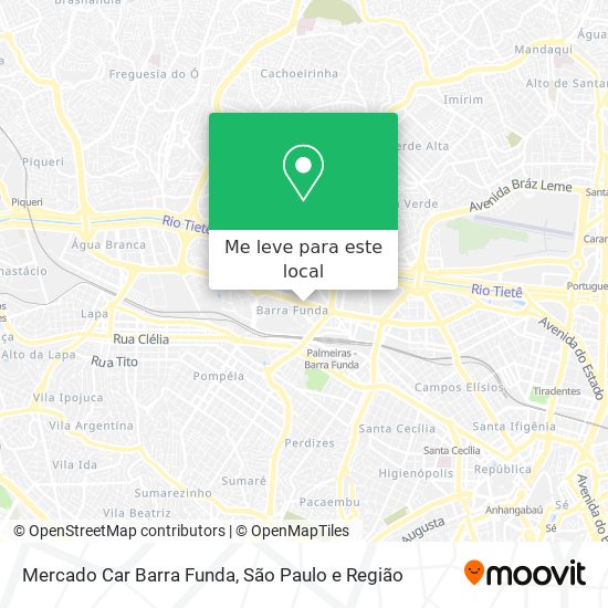 Mercado Car Barra Funda mapa