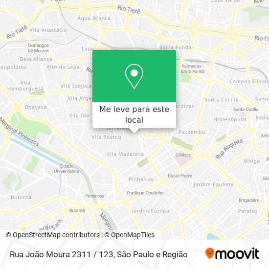 Rua João Moura 2311 / 123 mapa