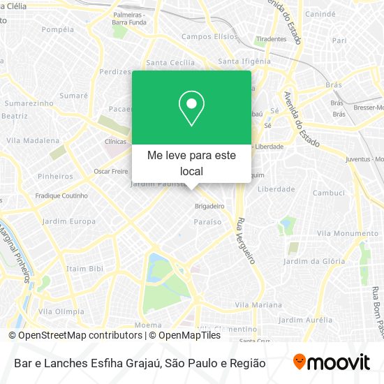 Bar e Lanches Esfiha Grajaú mapa