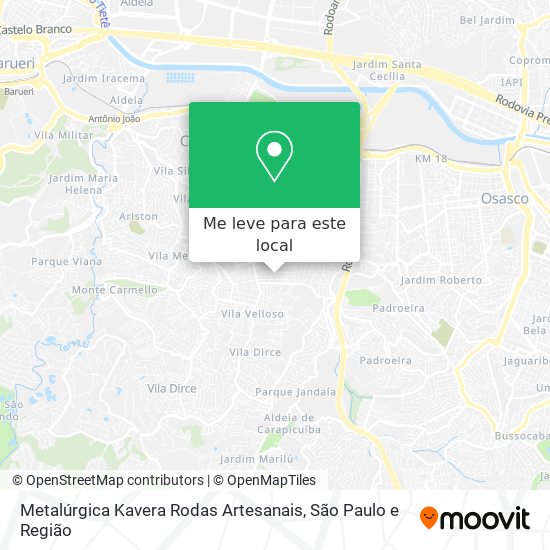 Metalúrgica Kavera Rodas Artesanais mapa