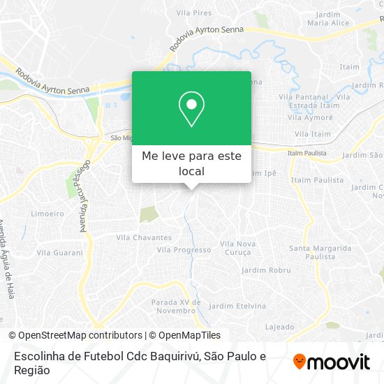 Escolinha de Futebol Cdc Baquirivú mapa
