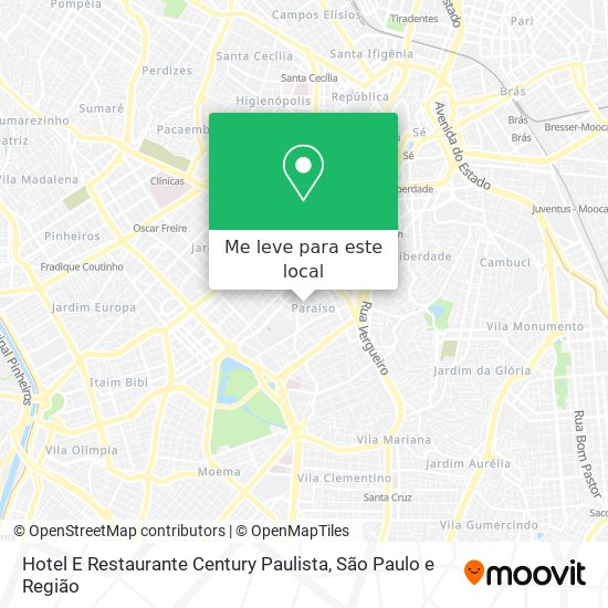 Hotel E Restaurante Century Paulista mapa