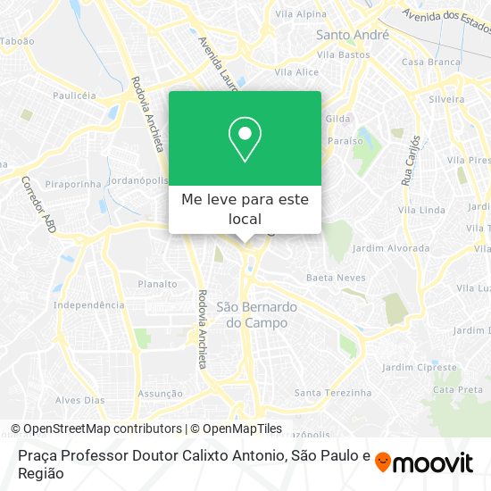 Praça Professor Doutor Calixto Antonio mapa
