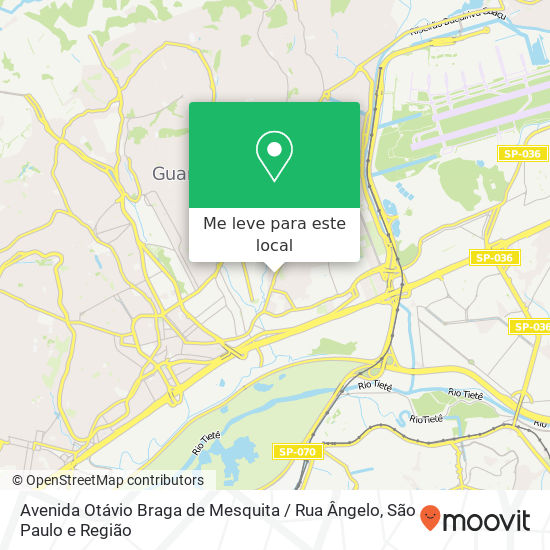 Avenida Otávio Braga de Mesquita / Rua Ângelo mapa