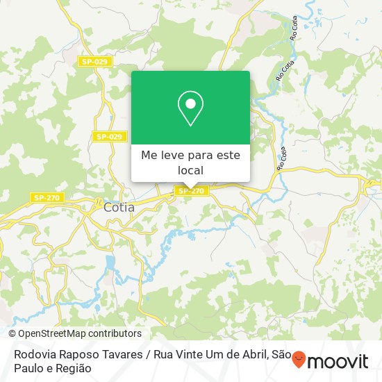 Rodovia Raposo Tavares / Rua Vinte Um de Abril mapa