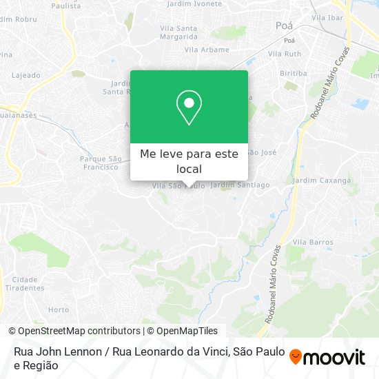 Rua John Lennon / Rua Leonardo da Vinci mapa