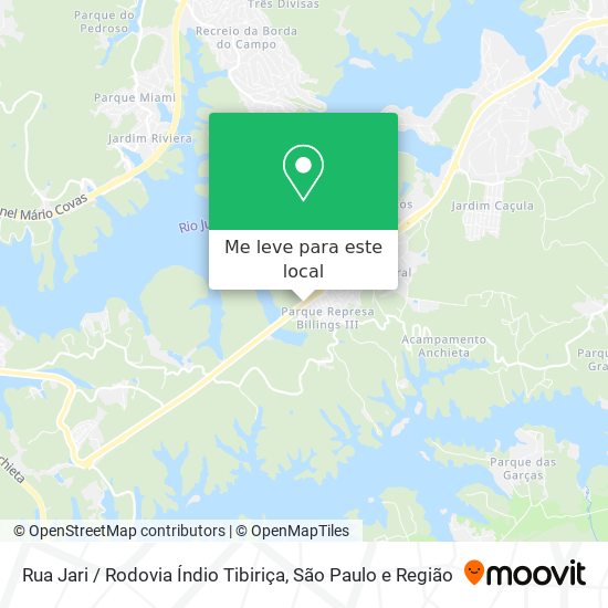 Rua Jari / Rodovia Índio Tibiriça mapa