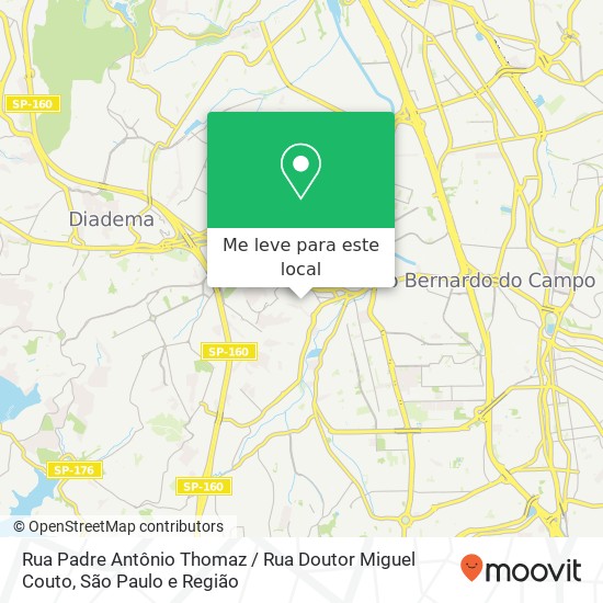 Rua Padre Antônio Thomaz / Rua Doutor Miguel Couto mapa