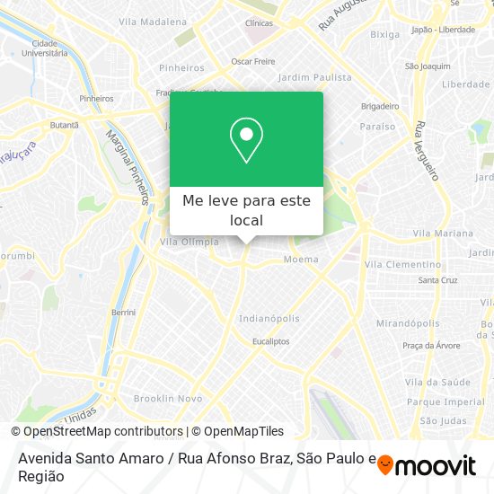 Avenida Santo Amaro / Rua Afonso Braz mapa