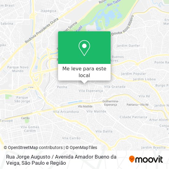 Rua Jorge Augusto / Avenida Amador Bueno da Veiga mapa