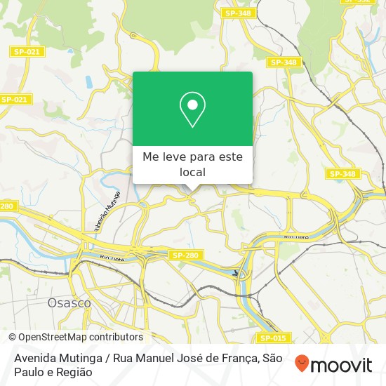 Avenida Mutinga / Rua Manuel José de França mapa