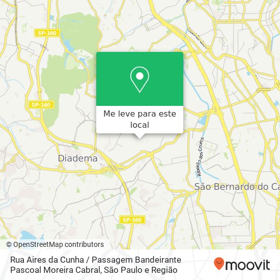 Rua Aires da Cunha / Passagem Bandeirante Pascoal Moreira Cabral mapa