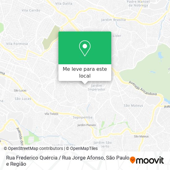 Rua Frederico Quércia / Rua Jorge Afonso mapa