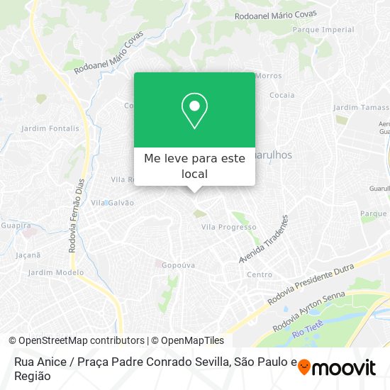 Rua Anice / Praça Padre Conrado Sevilla mapa