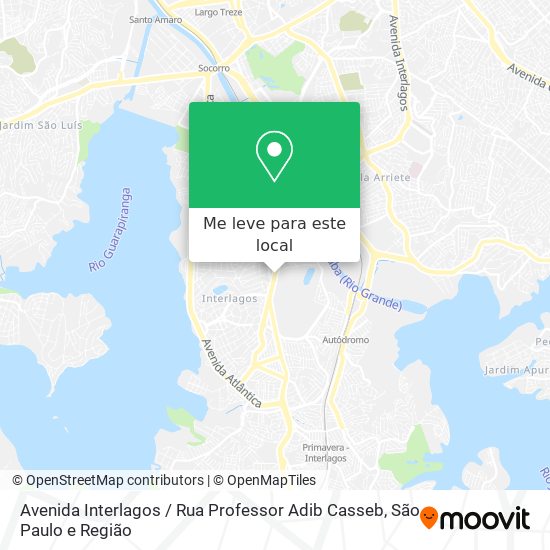 Avenida Interlagos / Rua Professor Adib Casseb mapa