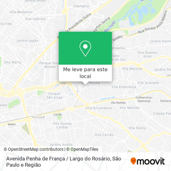 Avenida Penha de França / Largo do Rosário mapa