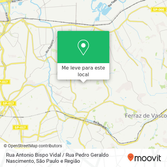 Rua Antonio Bispo Vidal / Rua Pedro Geraldo Nascimento mapa