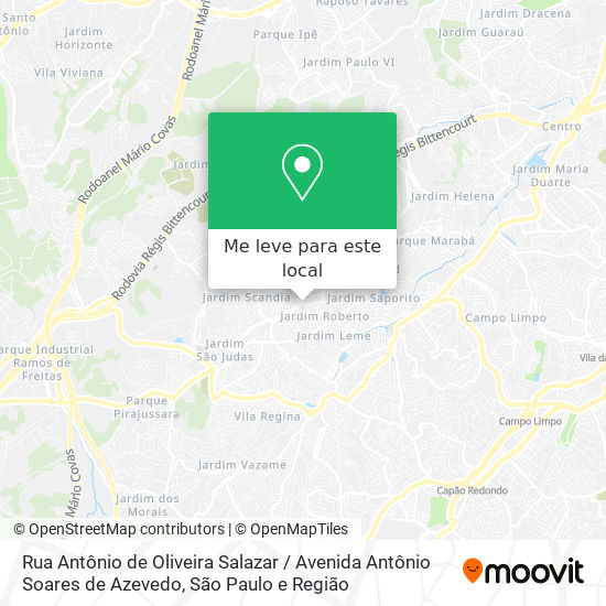 Rua Antônio de Oliveira Salazar / Avenida Antônio Soares de Azevedo mapa