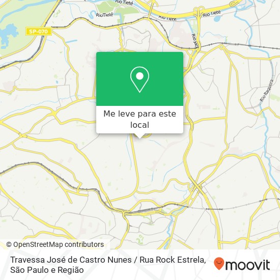 Travessa José de Castro Nunes / Rua Rock Estrela mapa