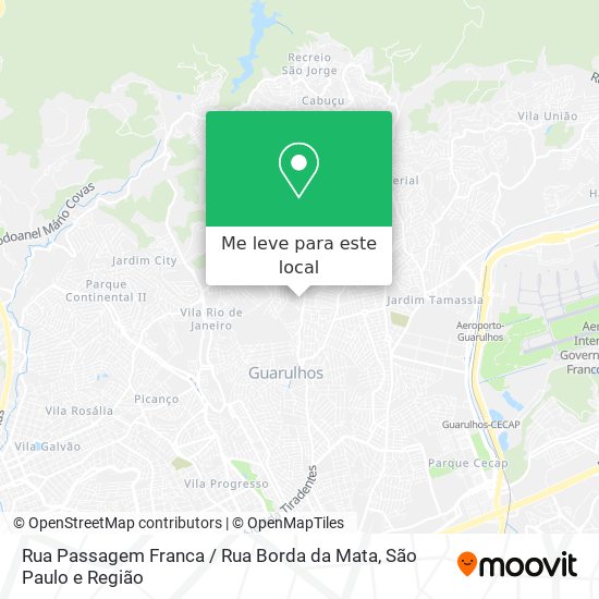 Rua Passagem Franca / Rua Borda da Mata mapa