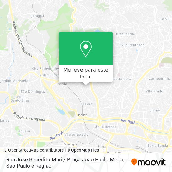 Rua José Benedito Mari / Praça Joao Paulo Meira mapa