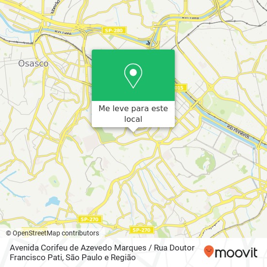 Avenida Corifeu de Azevedo Marques / Rua Doutor Francisco Pati mapa